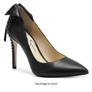 Pestara Studded Heel Back Zip Pumps size 9.5